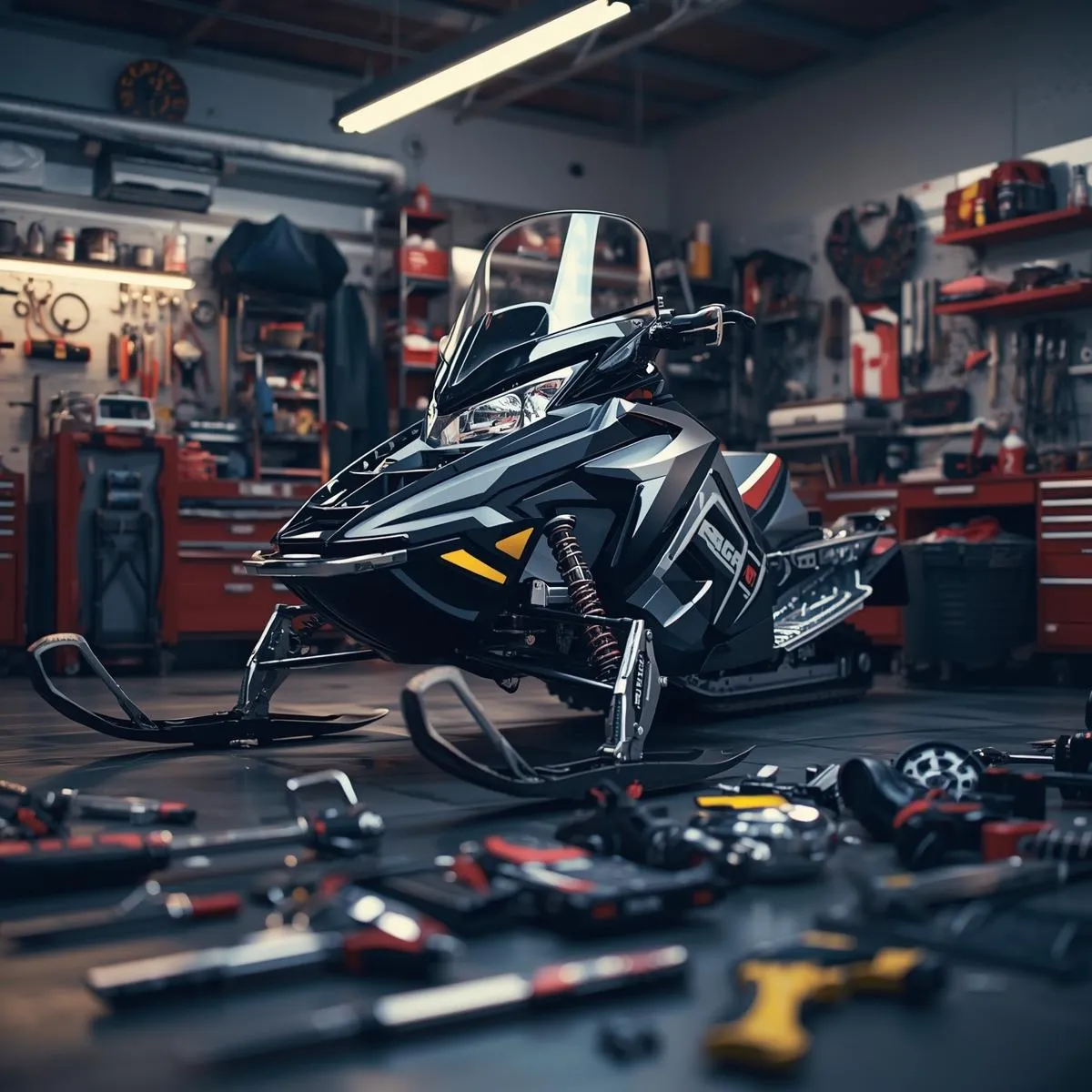 Snowmobile maintenance service in a Utah shop